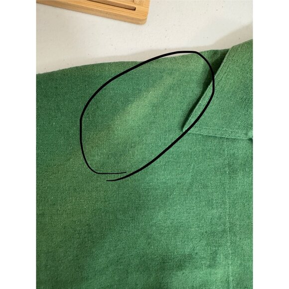 Dancing Ladies lagen look oversized button top green hemp sz L - Picture 6 of 9